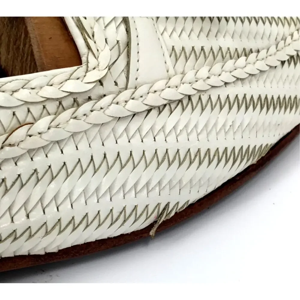 Vintage 1990s Bally Madrid Italy Woven Leather Tassel Loafers Men's 9.5M